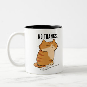 Tasse 2 Couleurs Citation de chat orange grincheux sans merci