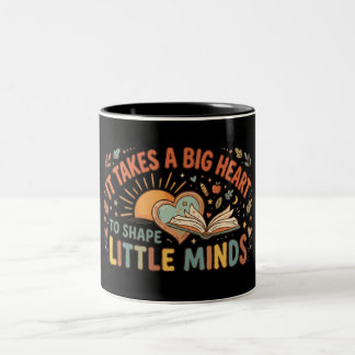 Tasse 2 Couleurs Citation de cœur d'enseignant