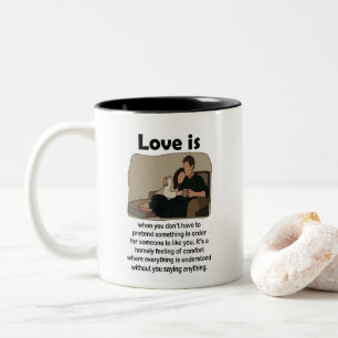 Tasse 2 Couleurs Citation de couple d'amour romantique pour la fête