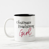 Tasse 2 Couleurs Citation de fille Obstinate Jane Austen (Gauche)