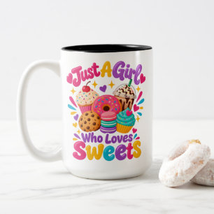 Tasse 2 Couleurs Citation de foodie "Juste une fille qui aime les s