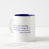 Tasse 2 Couleurs Citation de force de femme d'Eleanor Roosevelt (Devant gauche)