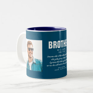 Tasse 2 Couleurs Citation de frère Photo Moderne Bleu