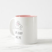 Tasse 2 Couleurs Citation de lapin coureur mignonne (Devant gauche)