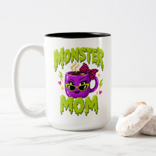 Tasse 2 Couleurs Citation de maman café "Maman monstre" Mères