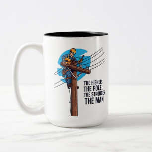 Tasse 2 Couleurs Citation de monteur de lignes motivante drôle