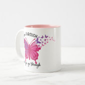 Tasse 2 Couleurs Citation de papillon (Devant gauche)