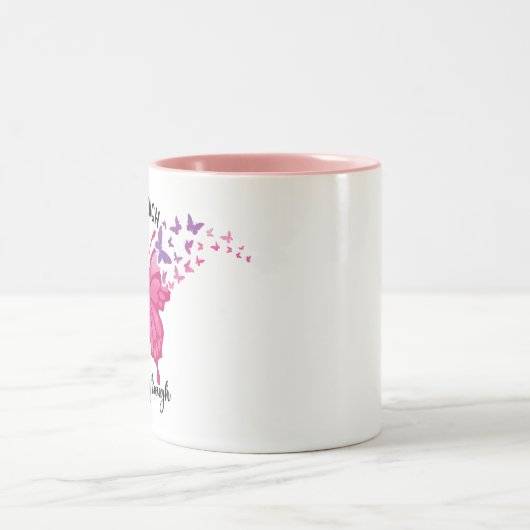 Tasse 2 Couleurs Citation de papillon (Centre)