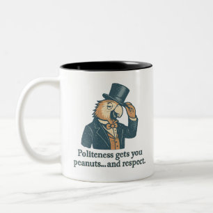 Tasse 2 Couleurs Citation de perroquet poli vintage avec chapeau ha