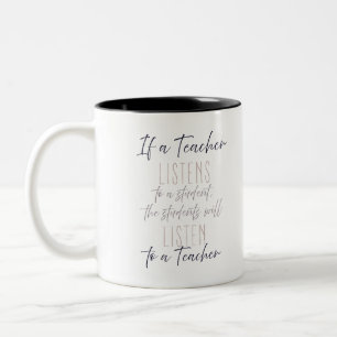 Tasse 2 Couleurs Citation de professeur inspirante, Les grands prof
