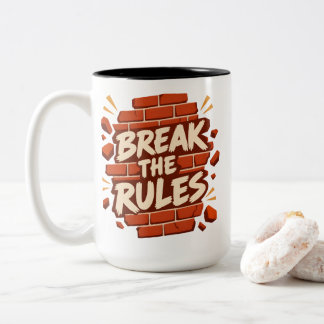 Tasse 2 Couleurs Citation de rébellion "Brisez les règles" Rebelles