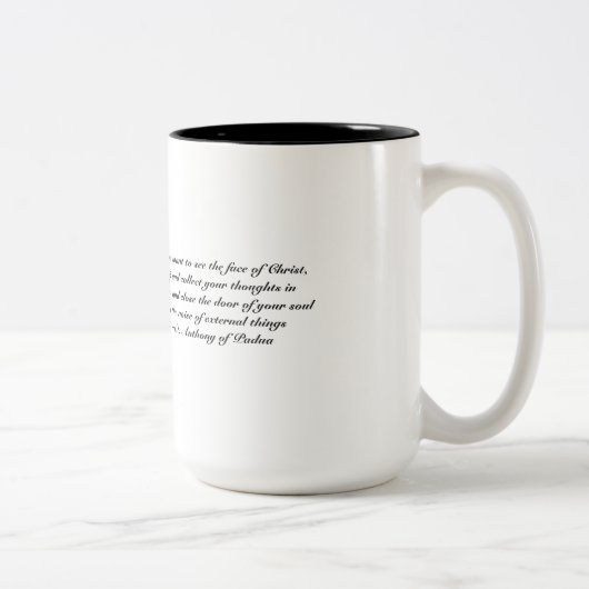 Tasse 2 Couleurs Citation de St Anthony - le Christ (Droit)