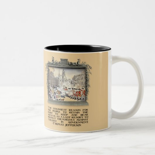 Tasse 2 Couleurs Citation de Thomas Jefferson : Tyrannie dans le (Droit)