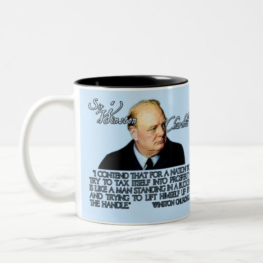 Tasse 2 Couleurs Citation de Winston Churchill sur l'imposition (Gauche)