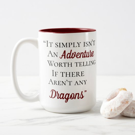Tasse 2 Couleurs Citation Dragons (Avec donut)