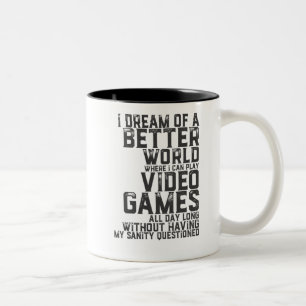Tasse 2 Couleurs Citation drôle de Gamer pour le geek nerd de jeu