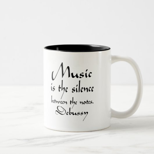 Tasse 2 Couleurs Citation drôle de musique de Debussy (Droit)
