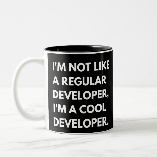 Tasse 2 Couleurs Citation drôle pour développeurs et programmeurs (Gauche)