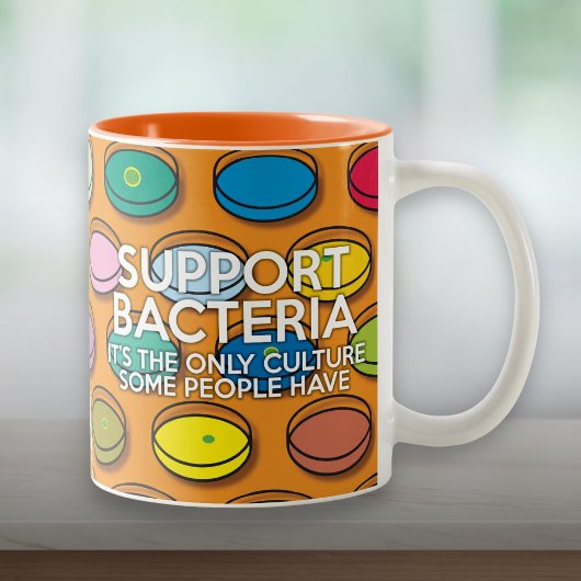 Tasse 2 Couleurs Citation drôle sur les BACTÉRIES DE SUPPORT