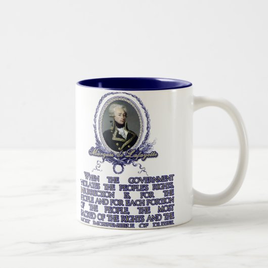 Tasse 2 Couleurs Citation du marquis De Lafayette sur (Droit)