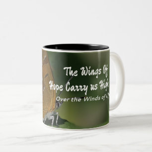 Tasse 2 Couleurs Citation du papillon des ailes de l'espoir