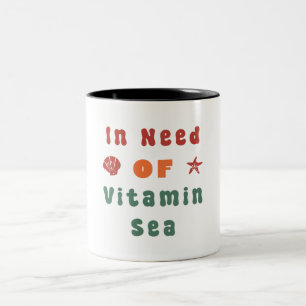Tasse 2 Couleurs Citation Été Plage Lover Retro Typographie Art