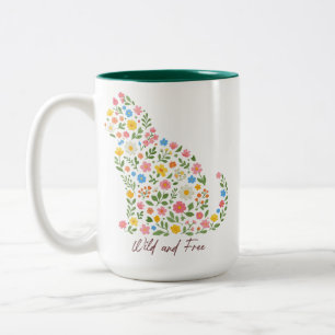 Tasse 2 Couleurs Citation florale bohème sauvage et libre de la nat