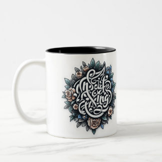 Tasse 2 Couleurs Citation florale inspirante