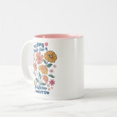 Tasse 2 Couleurs Citation Florale Rétro  (Devant gauche)