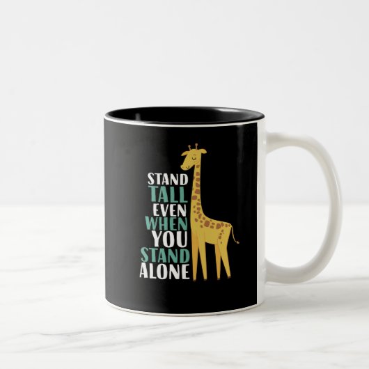 Tasse 2 Couleurs Citation Giraffe Inspirationnelle Stand Haut Même (Droit)