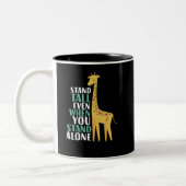 Tasse 2 Couleurs Citation Giraffe Inspirationnelle Stand Haut Même (Gauche)