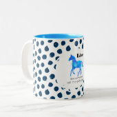 Tasse 2 Couleurs Citation inspirante avec un cheval en course libre (Devant gauche)