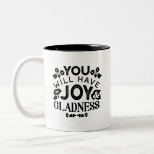 Tasse 2 Couleurs Citation Inspirante de Joie et de Félicité