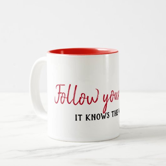 Tasse 2 Couleurs Citation Inspirationnelle En Blanc (Devant gauche)