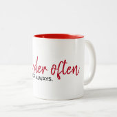 Tasse 2 Couleurs Citation Inspirationnelle En Blanc (Devant droit)