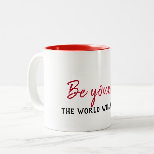 Tasse 2 Couleurs Citation Inspirationnelle En Blanc (Devant gauche)