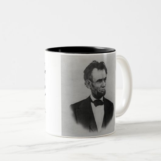 Tasse 2 Couleurs Citation Lincoln (Devant droit)