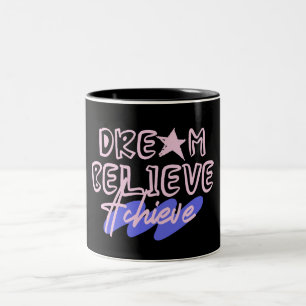 Tasse 2 Couleurs Citation Motivationnelle Rêver Croire Réussir