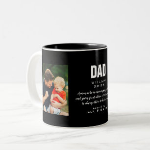 Tasse 2 Couleurs Citation Papa Moderne Photo Noir et Blanc