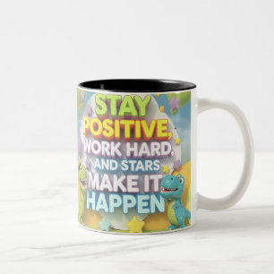 Tasse 2 Couleurs citation positive - thème dinosaure