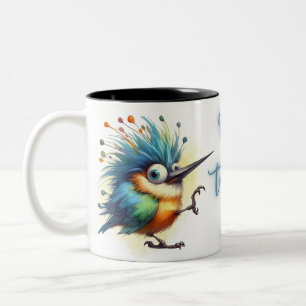 Tasse 2 Couleurs Citations amusantes Drôle Quirky Whimsical Bird