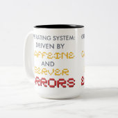 Tasse 2 Couleurs Citations de programmeur drôle et erreurs de serve (Devant gauche)