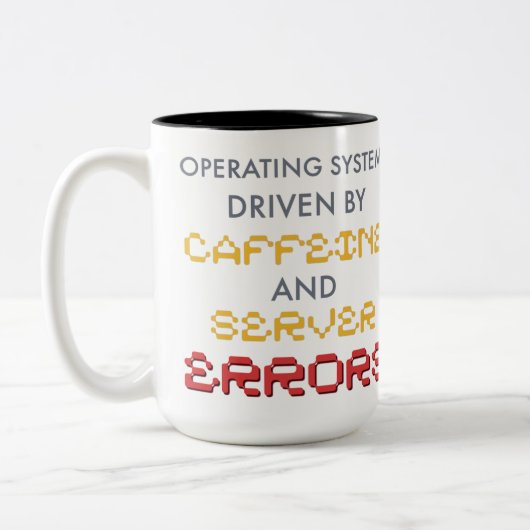 Tasse 2 Couleurs Citations de programmeur drôle et erreurs de serve (Gauche)