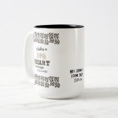Tasse 2 Couleurs Citations d'enseignant personnalisé Cadeau Données (Devant gauche)