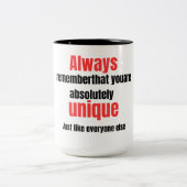 Tasse 2 Couleurs citations drôles (Centre)