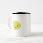 Tasse 2 Couleurs Citron carré mignon (Devant gauche)