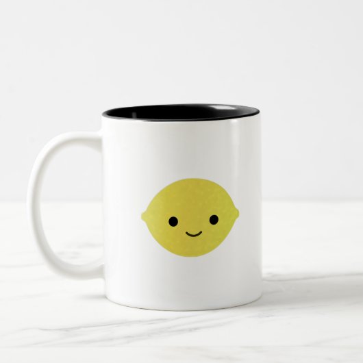 Tasse 2 Couleurs Citron carré mignon (Gauche)