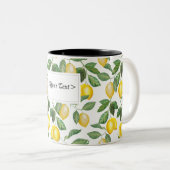 Tasse 2 Couleurs Citrons, illustration. Personalisierbar. (Devant droit)