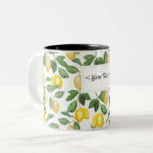 Tasse 2 Couleurs Citrons, illustration. Personalisierbar. (Devant gauche)