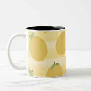 Tasse 2 Couleurs Citrons jaunes Eau de fruits d'été Aquarelle Migno